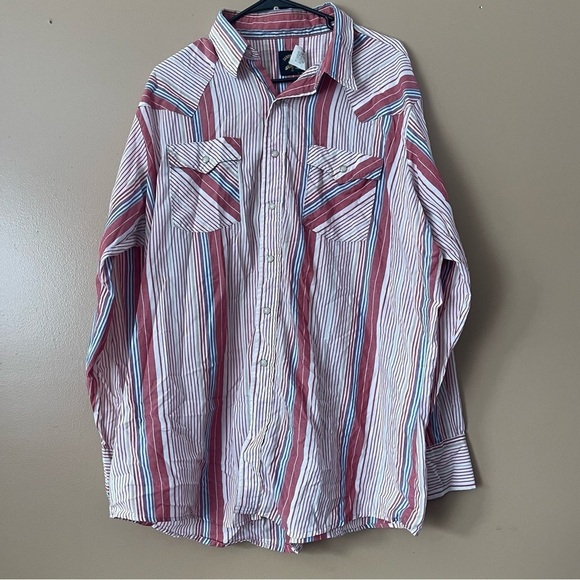 Saddle king Other - Vintage Saddle king western stripped snap button down shirt big & tall size XXL